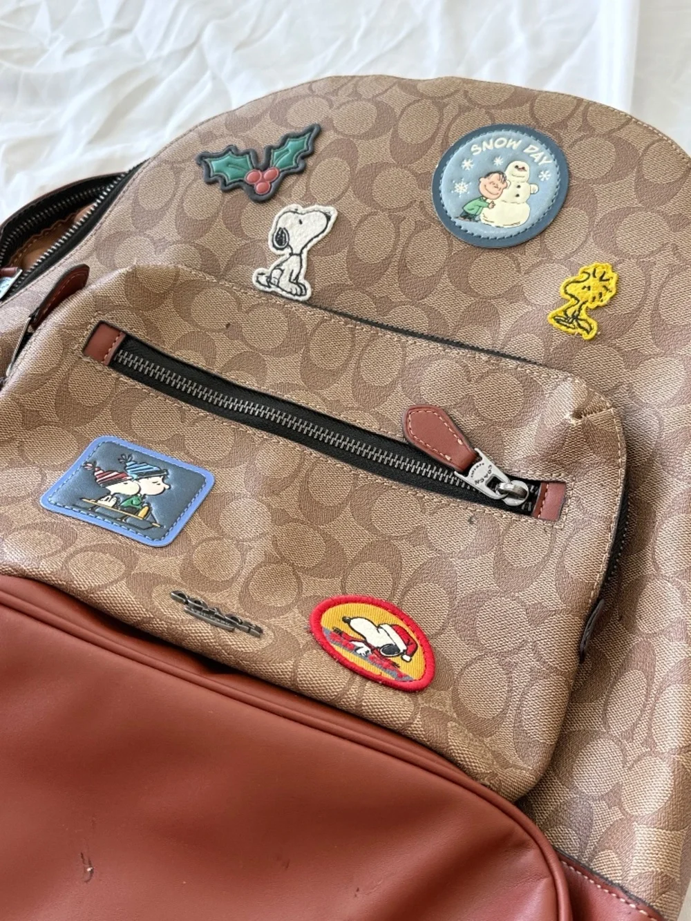 Coach x Peanuts West Backpack Snoopy Signature Canvas